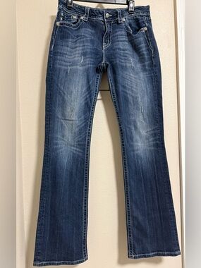 Miss Me Mid Rise Rhinestone Boot Cut Jeans